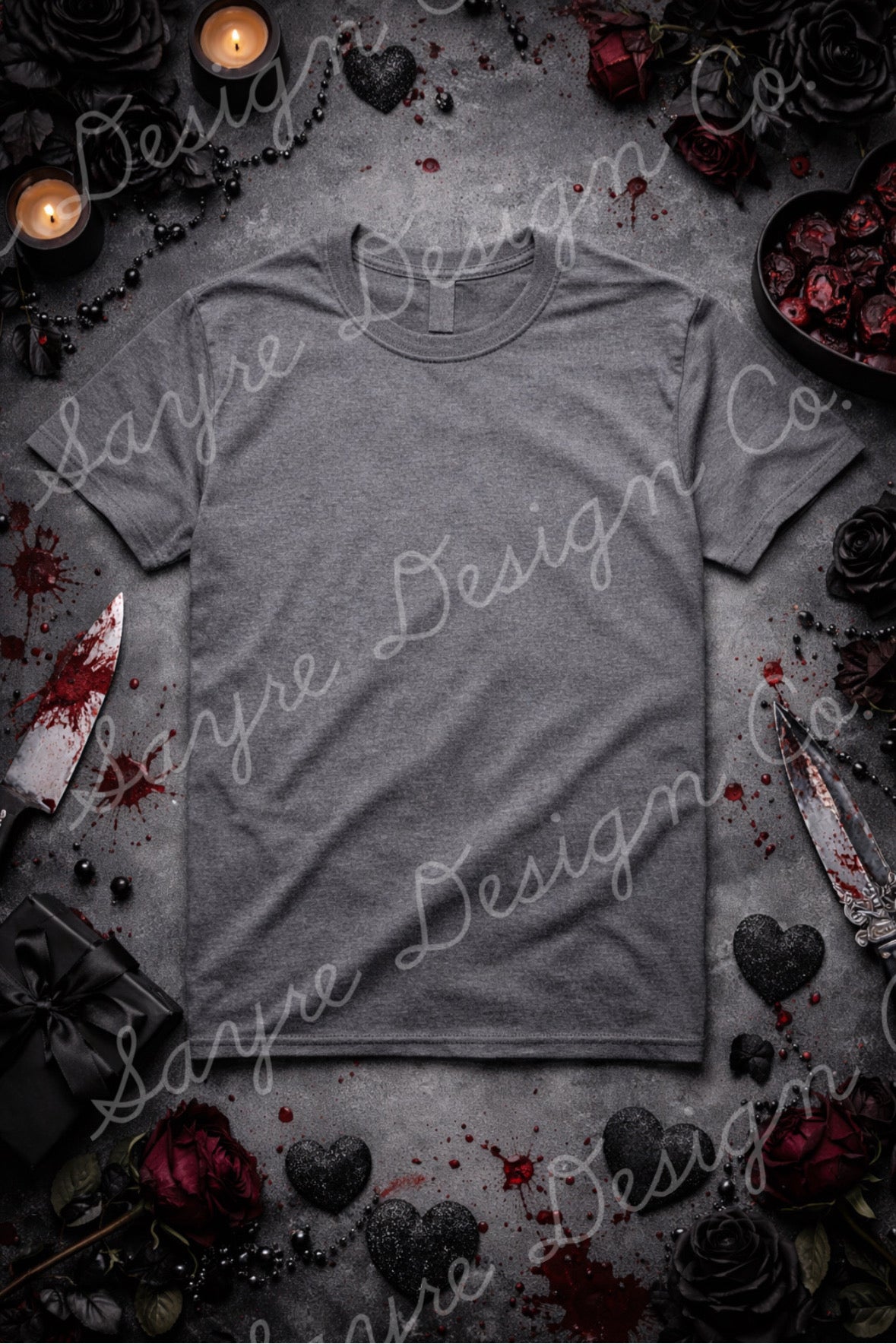 Romantic Horror Set Flat Lay Mockup