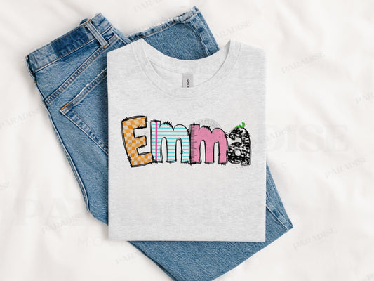 School Letter Custom Name Tee Toddler/Youth