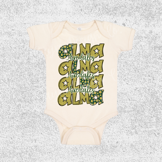 Alma Airedales Stacked Onesie