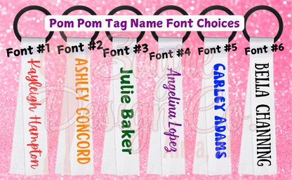 Custom Youth League Pom Pom Tags Set of 2 Sayre Design Co.