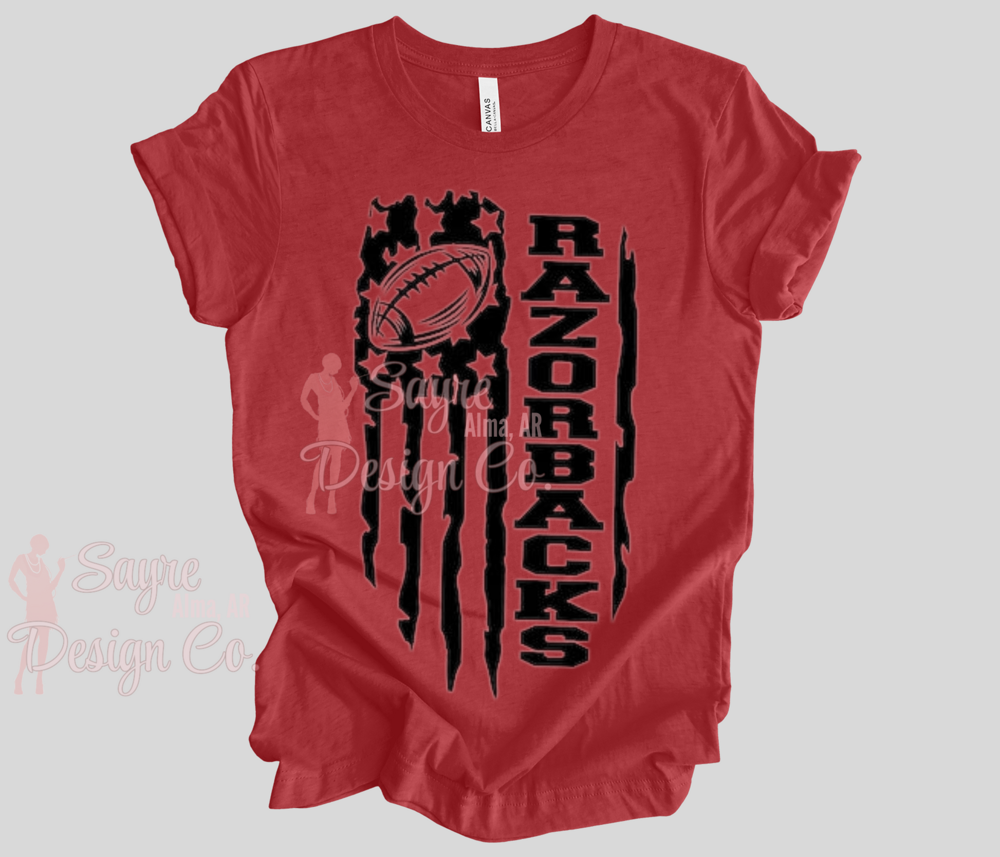Football Flag Short Sleeve-Adult Sayre Design Co.