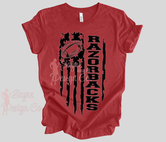 Football Flag Short Sleeve-Adult Sayre Design Co.