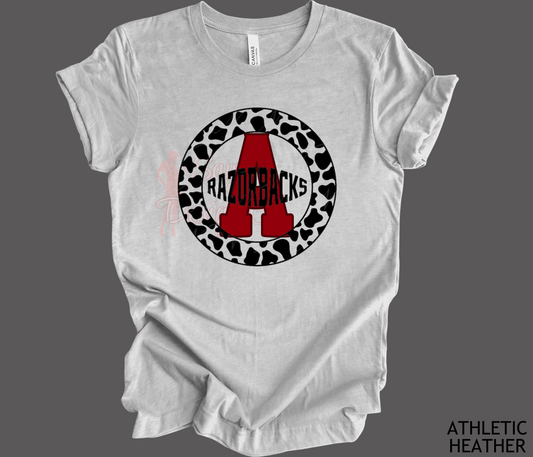 Black Cow Print Red A- Adult Sayre Design Co.