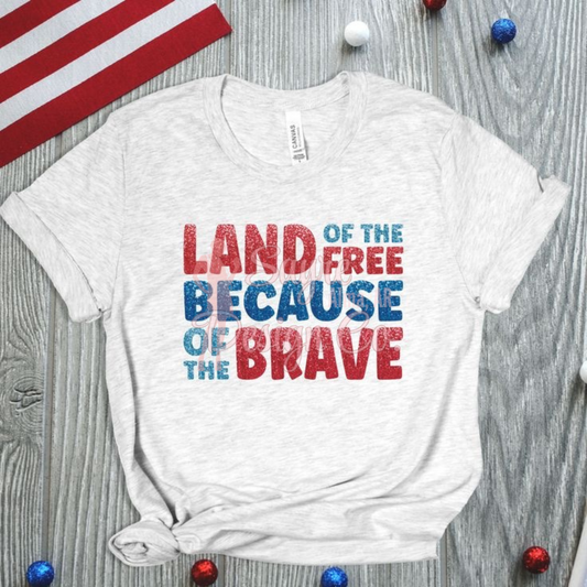 Land of the Free Faux Glitter-Youth Sayre Design Co.