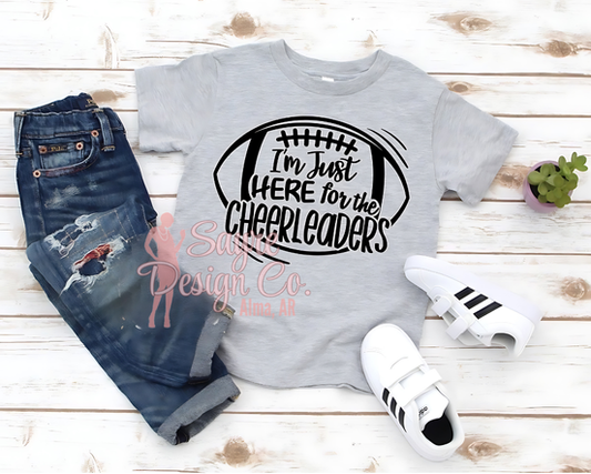 I'm Just Here for the Cheerleaders Youth Shirt Sayre Design Co.