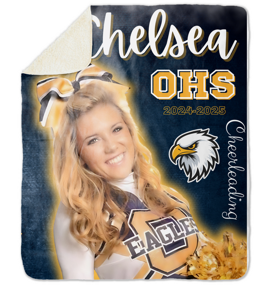 Custom Athlete Fleece Sherpa Blanket Sayre Design Co.